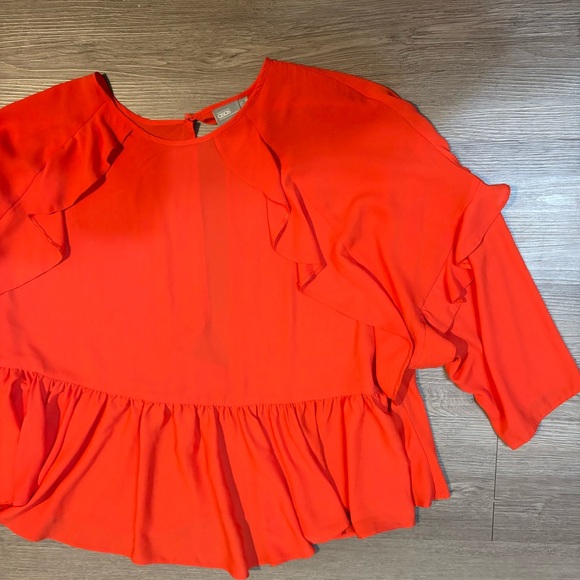 ASOS Vibrant Red Ruffle Blouse - Picture 3 of 5